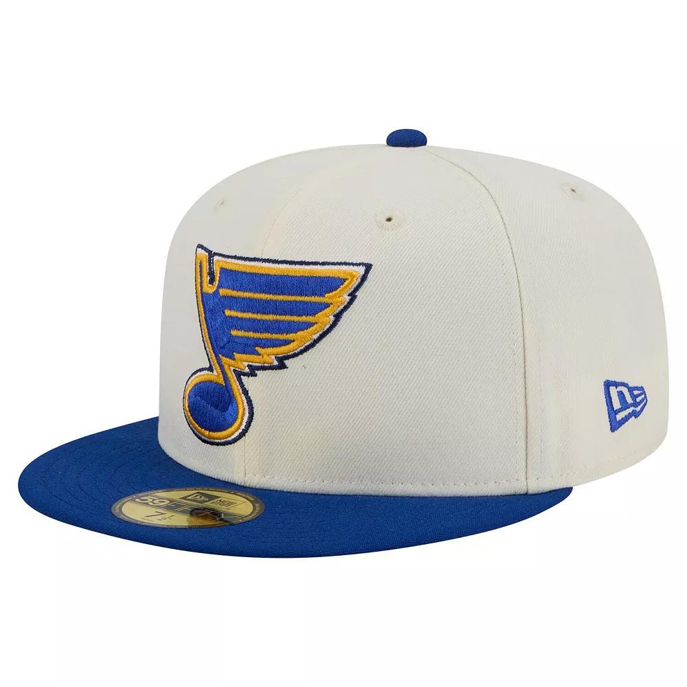 Men's New Era  White St. Louis Blues Chrome Two-Toned 59FIFTY Fitted Hat, Size: 7, Beige Product Image
