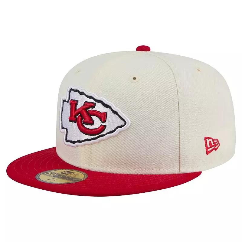 Men's New Era  White/Red Kansas City Chiefs Main 59FIFTY Fitted Hat, Size: 6 7/8 Product Image