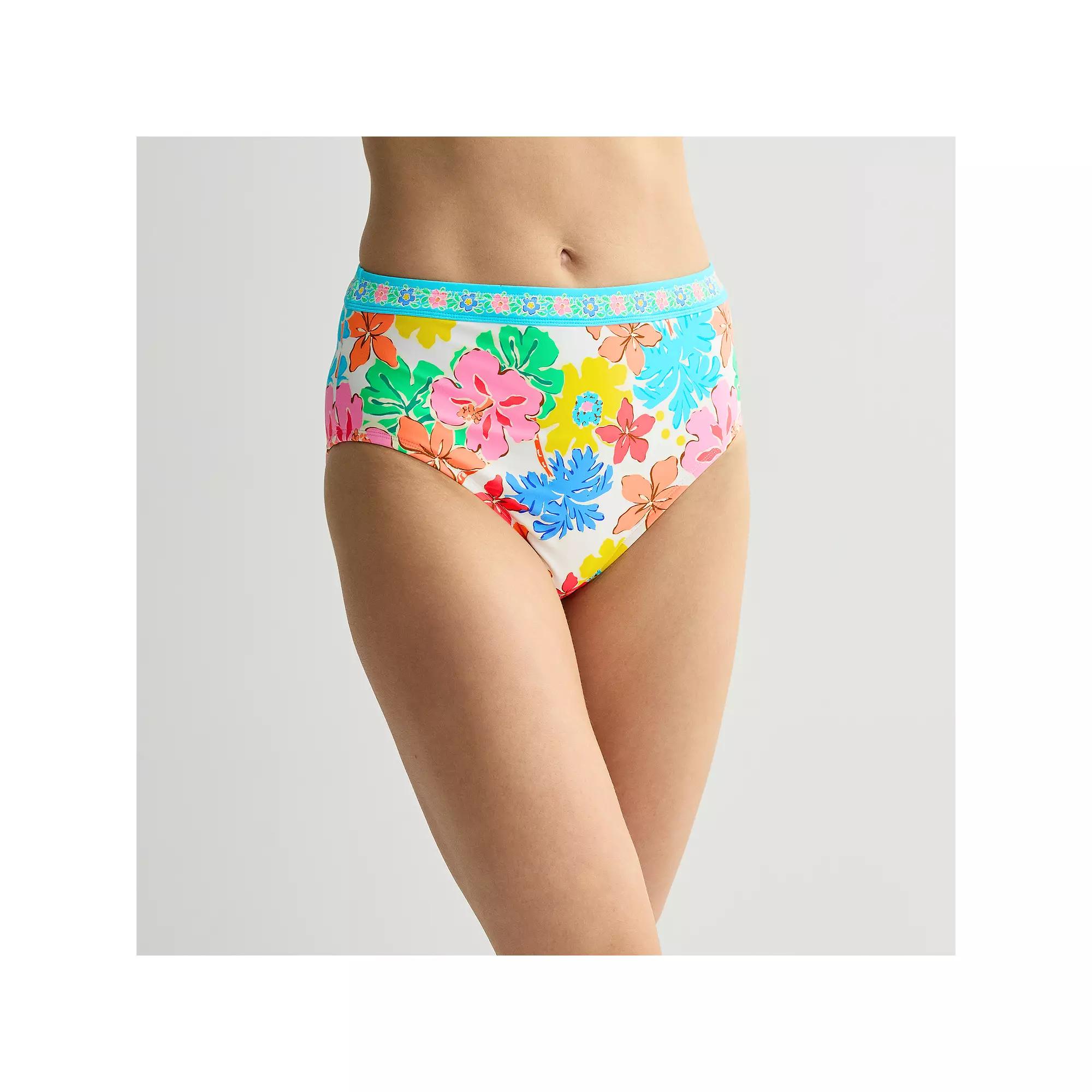 Women's Freshwater Banded High Leg Swim Bottoms,  Product Image