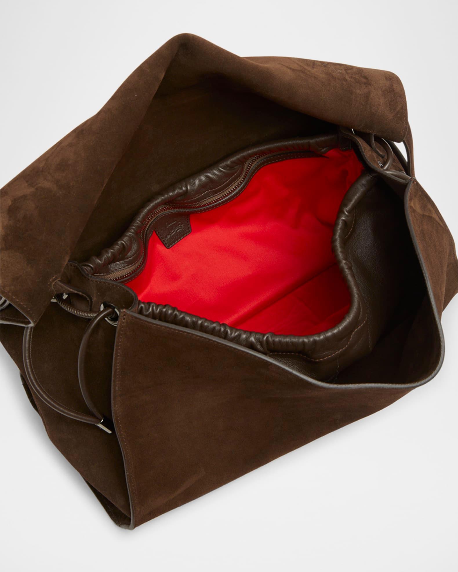 Baggy Large Shoulder Bag in Suede  Product Image