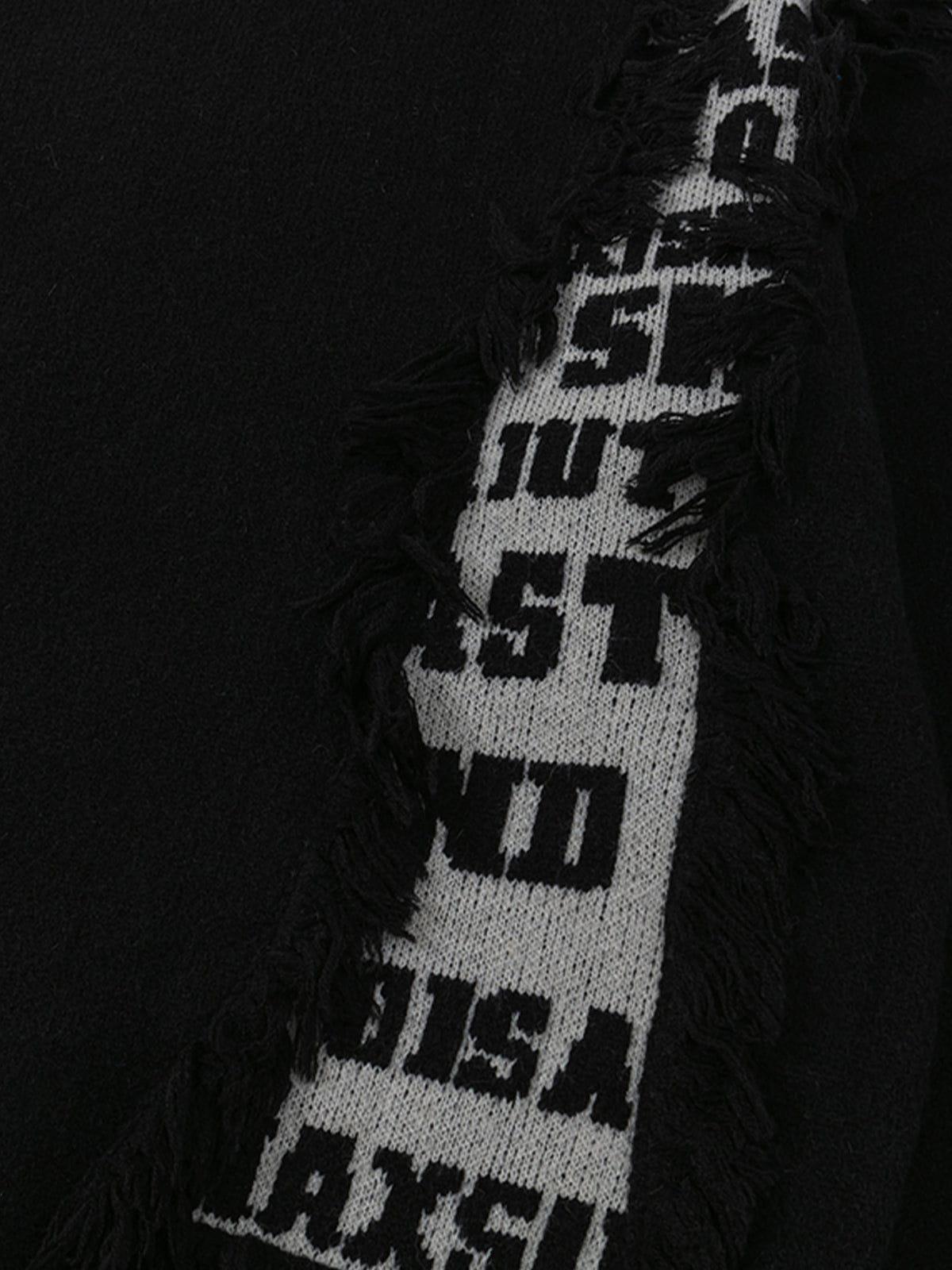 Aelfric Eden Fringe Letter Jacquard Sweater Product Image