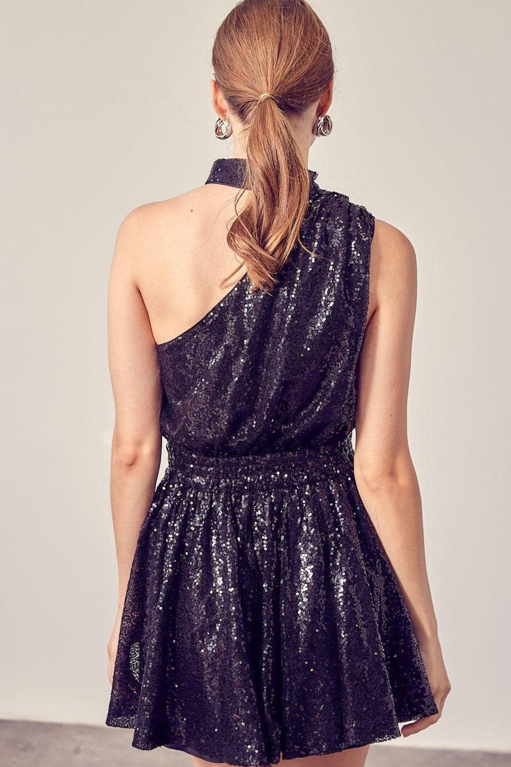 One Shoulder Sequin Dress Product Image