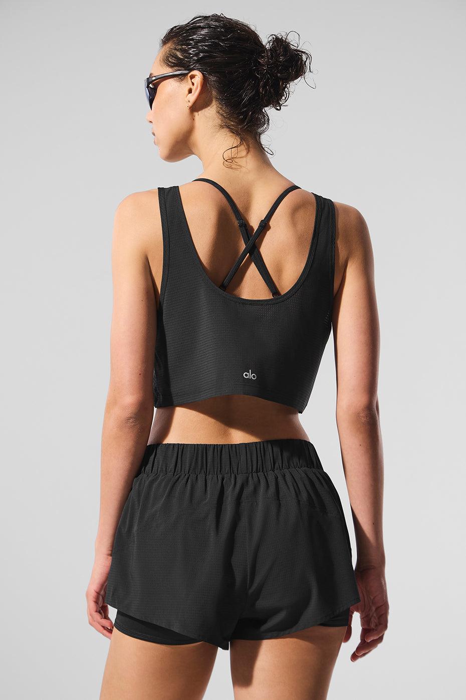 Cropped Sport Star Tank - Black Product Image