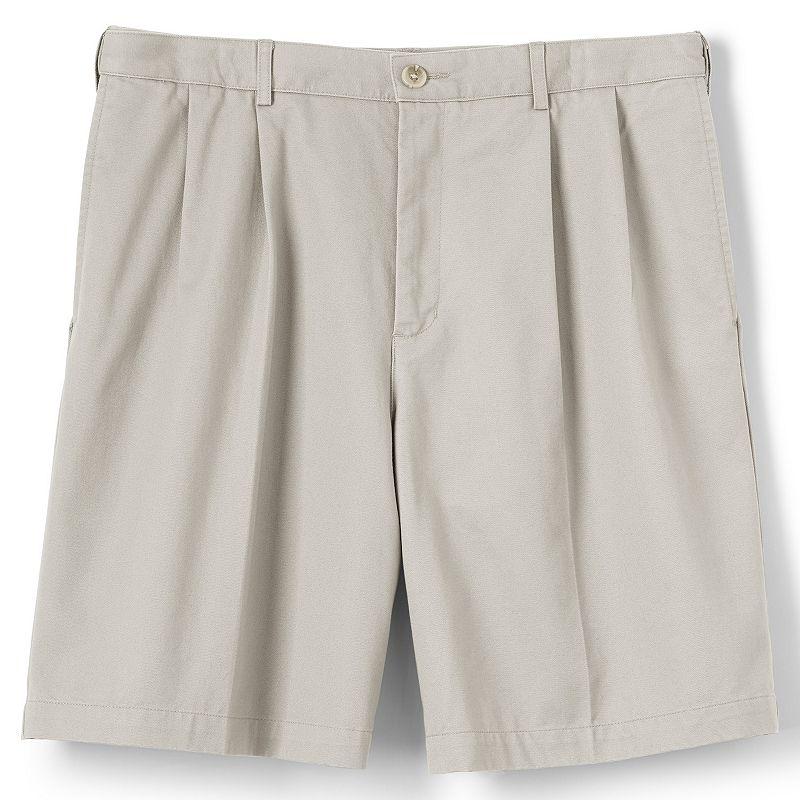 Men's Lands' End Comfort Waist 9-inch No-Iron Pleated Chino Shorts,  Product Image