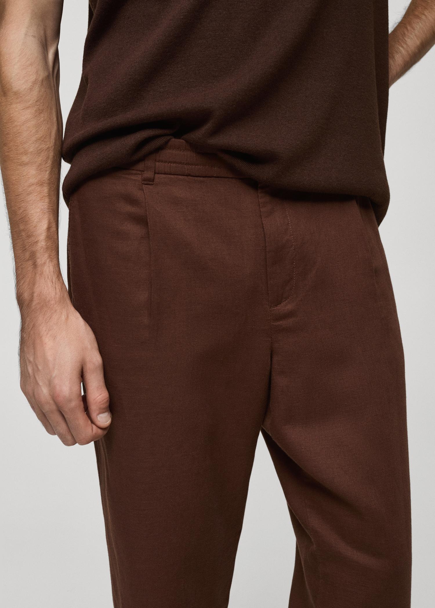 Slim-fit pants with drawstring - Men | MANGO USA Product Image