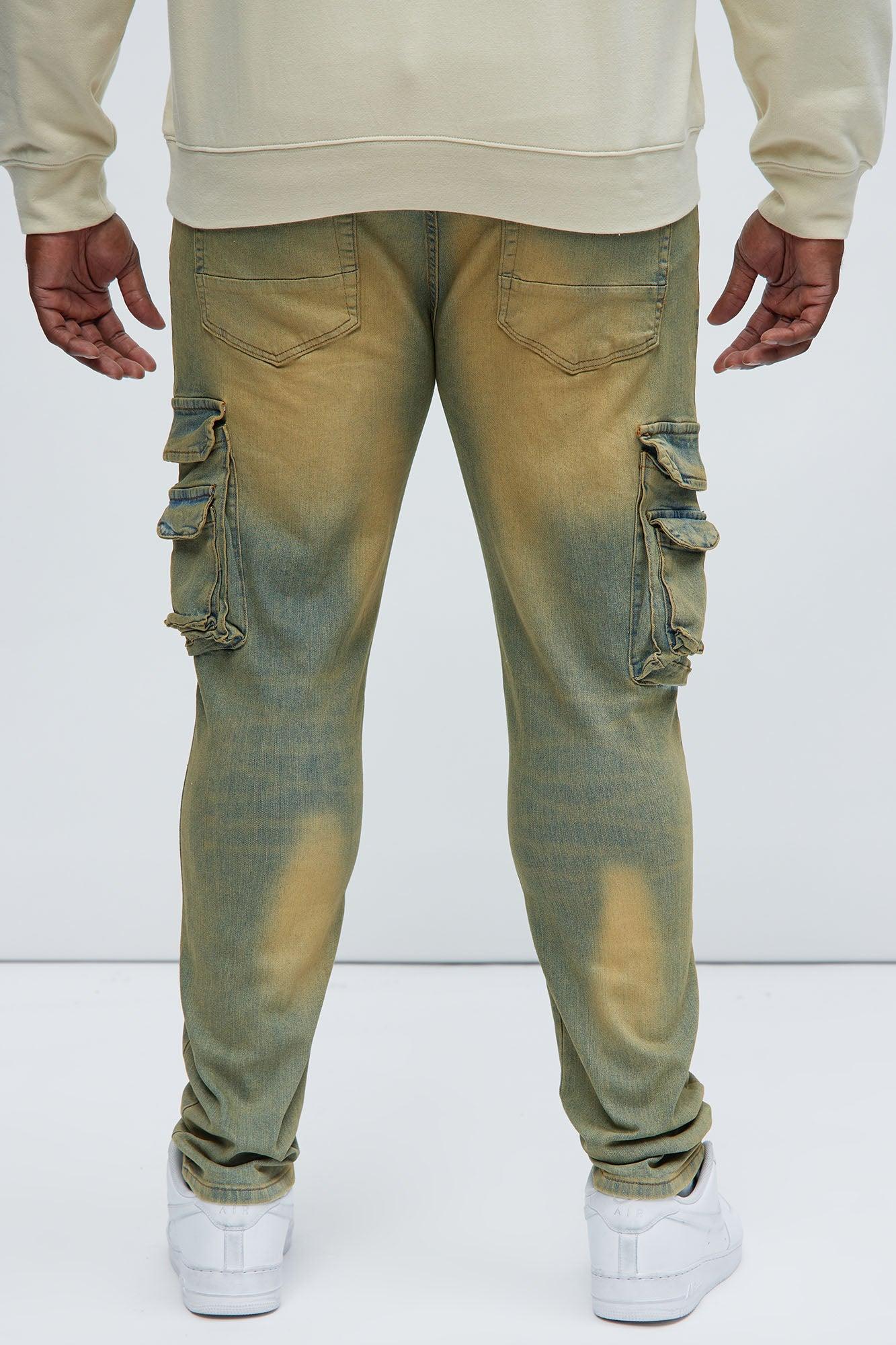 Fall For It Cargo Skinny Jeans - Medium Wash Product Image