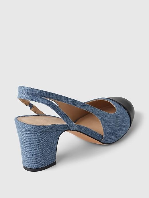 Denim Slingback Heels Product Image