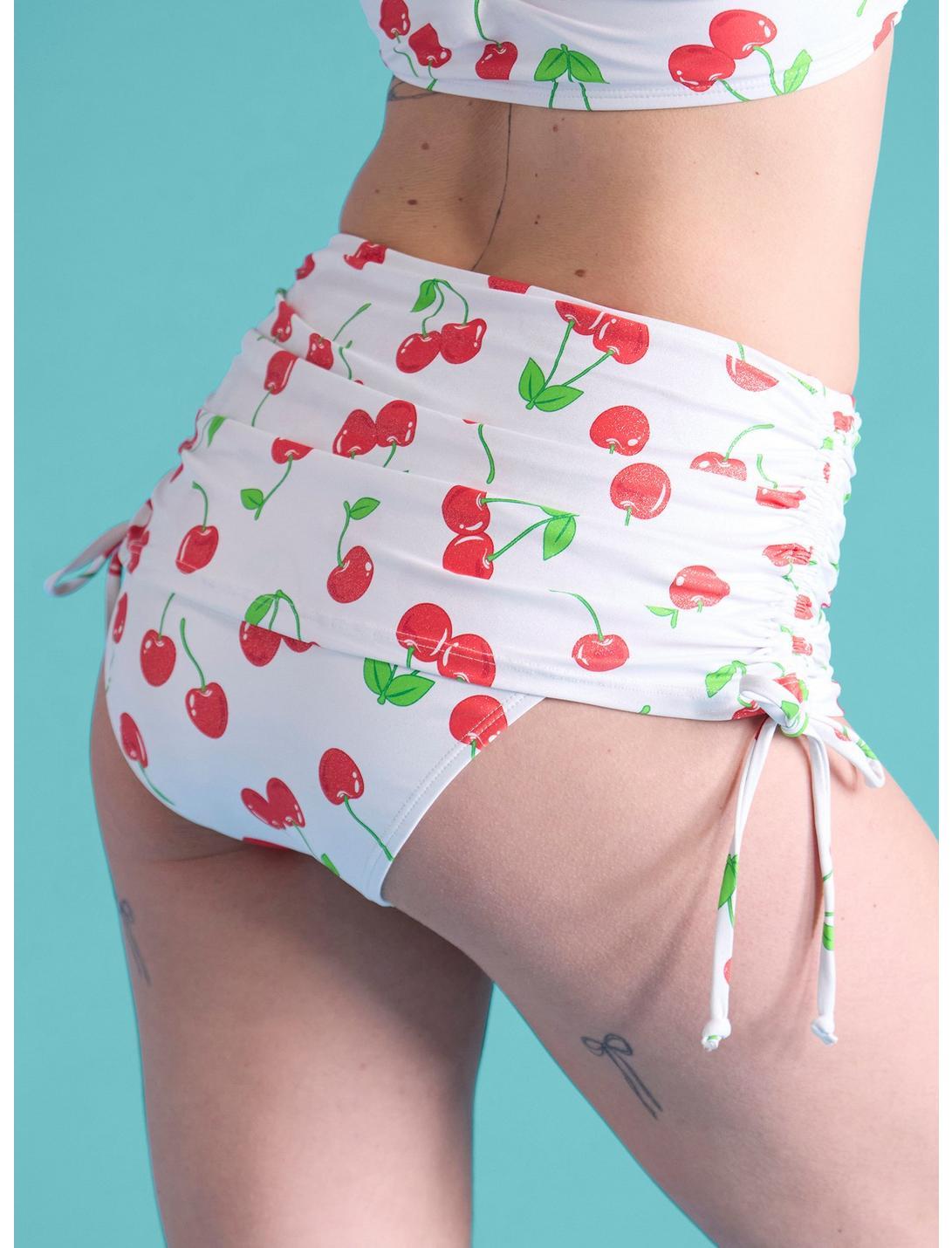 Cherry Shimmer Skirted Swim Bottoms Product Image