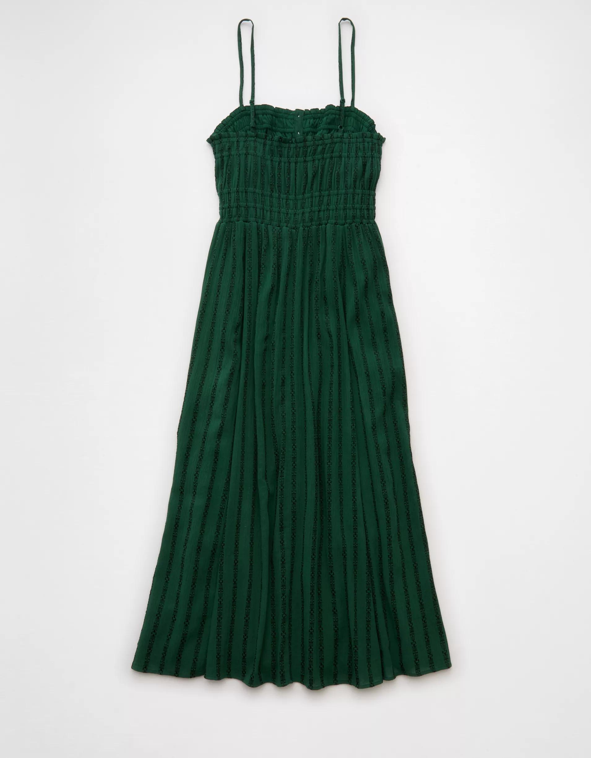 AE Ruched Button-Up Midi Dress Product Image