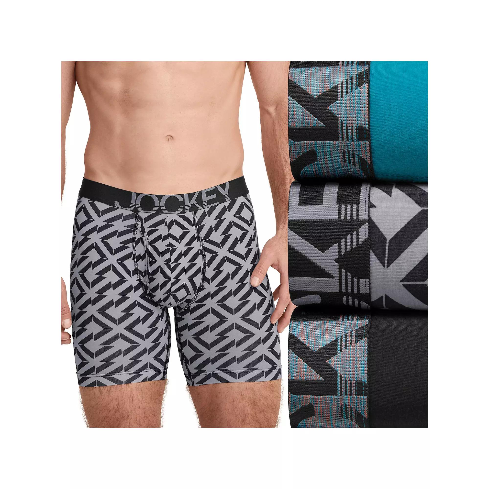 Men's Jockey® 3-pack ActiveStretch™ Long Leg Briefs, Size: Medium, Blue Team Product Image