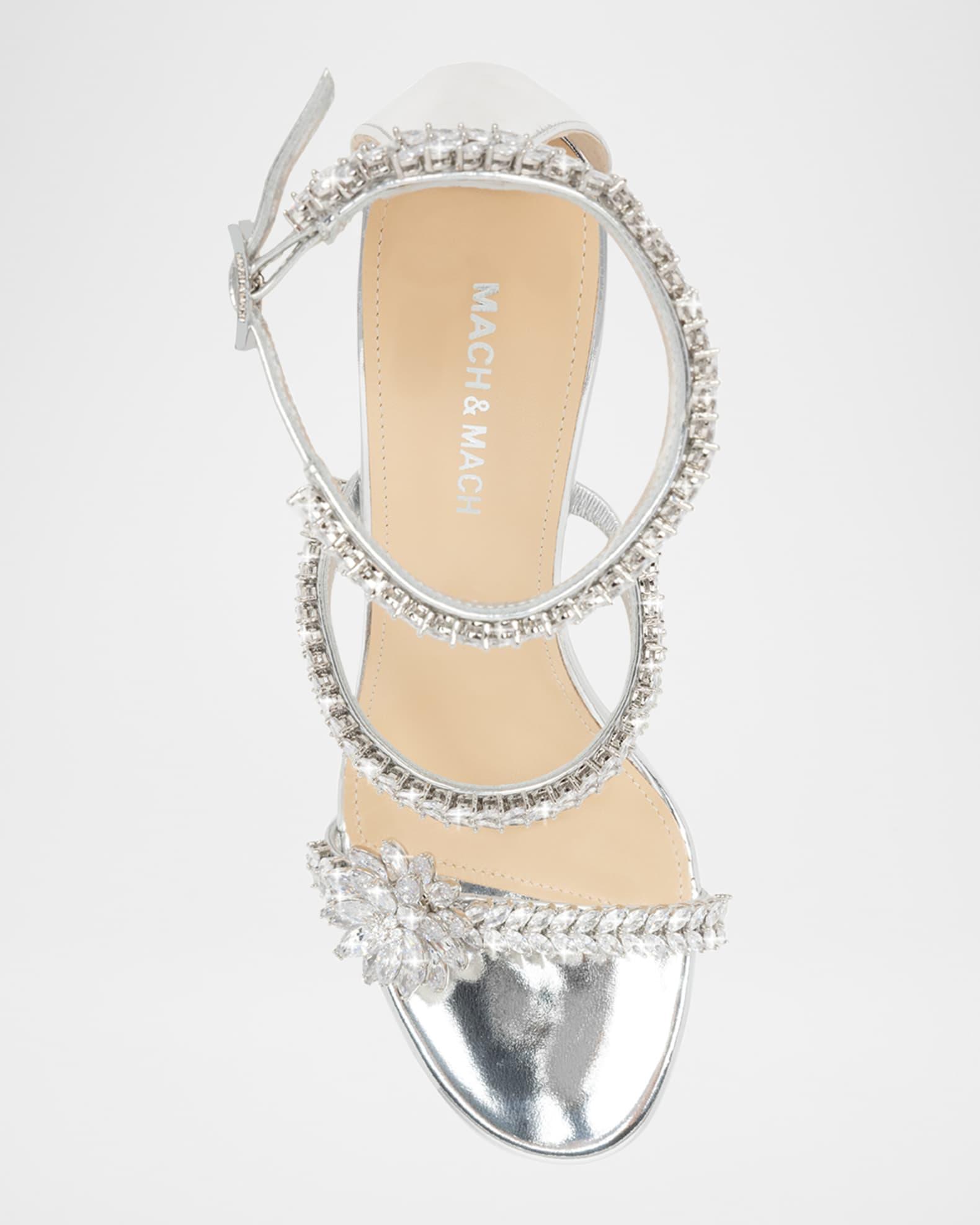 Lotus Crystal Metallic Ankle-Strap Sandals Product Image