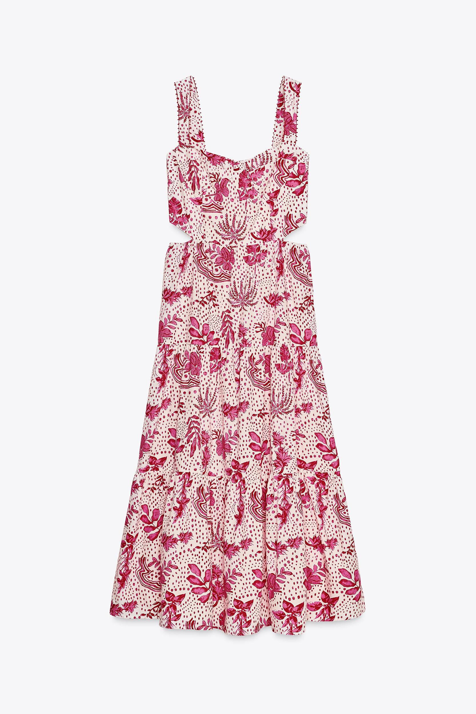 PRINTED CUT OUT MIDI DRESS Product Image