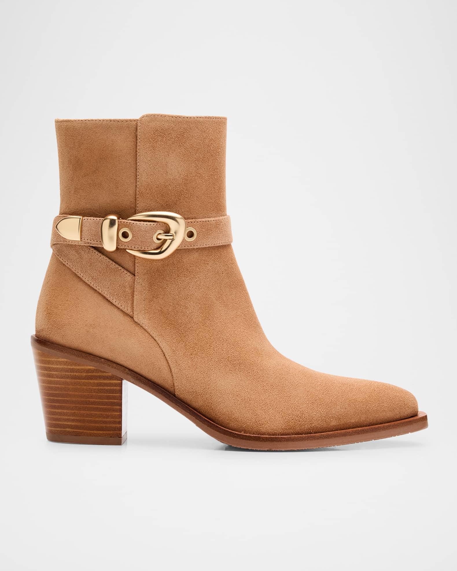 Maven Suede Buckle Western Booties Product Image