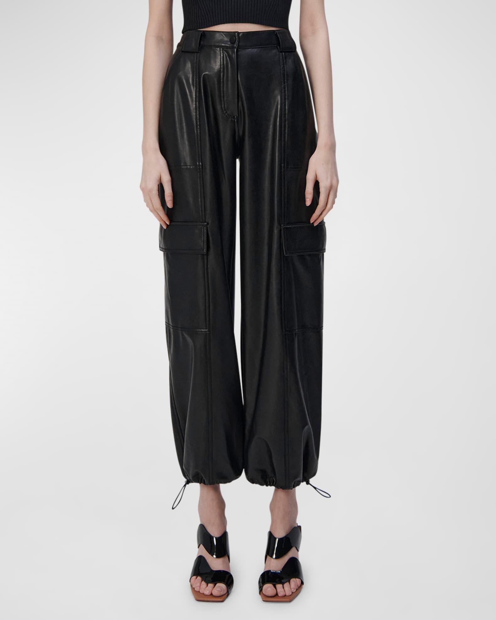 Luxe Vegan Leather Cargo Pants Product Image