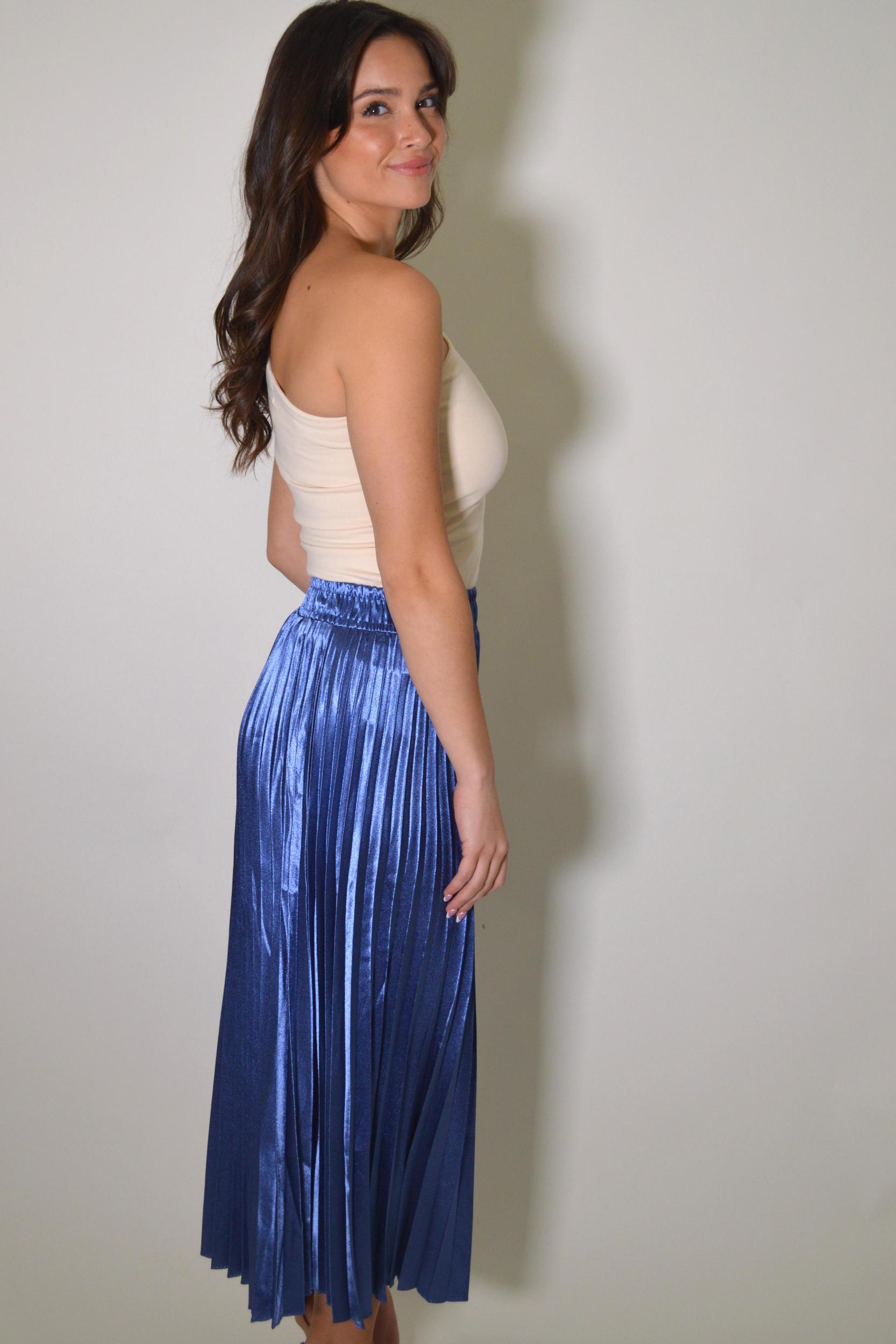 Satin Pleated Skirt Product Image