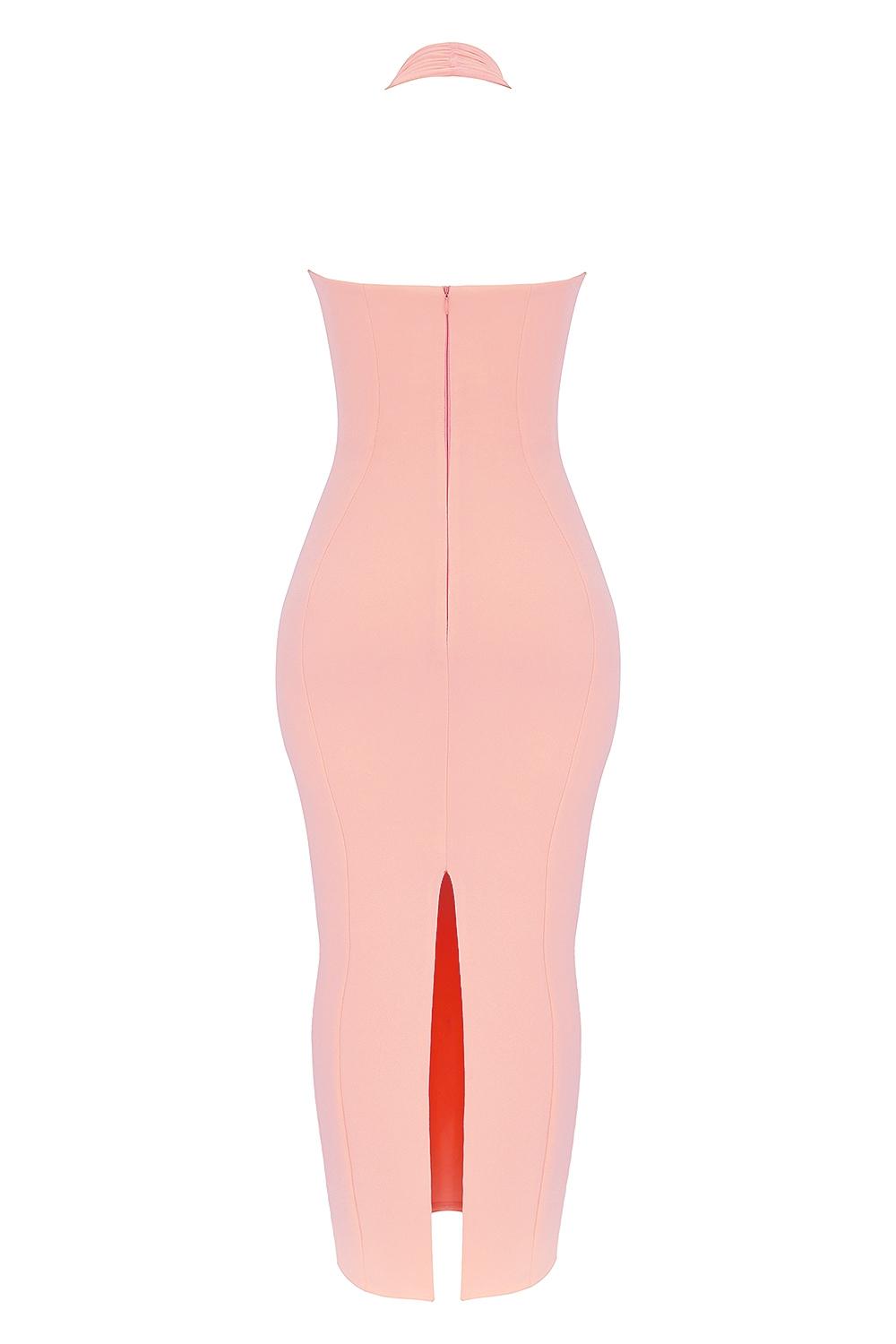 Gianina  sorbet crepe halter maxi dress Product Image