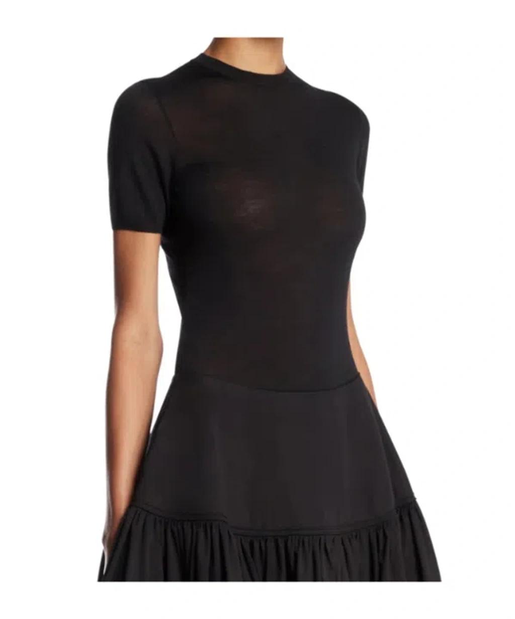 ALAÏA Womens Noir Alaia Crinoline Ribbed Wool-blend Mini Dress In Black Product Image