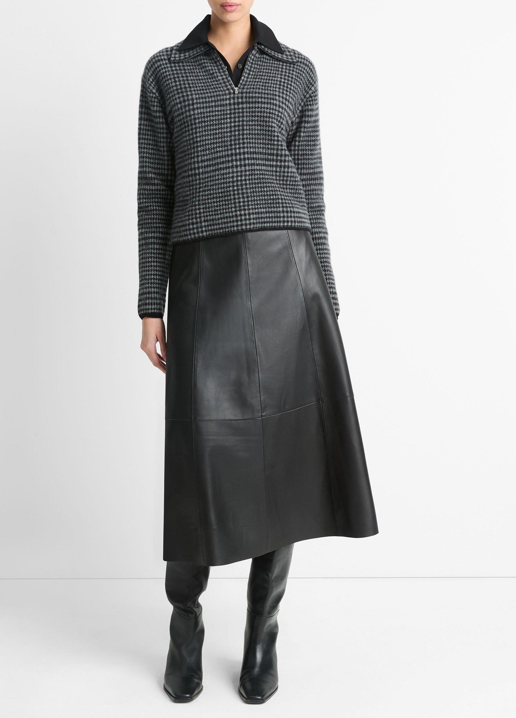 Plaid Wool-Cashmere Half-Zip Pullover Product Image