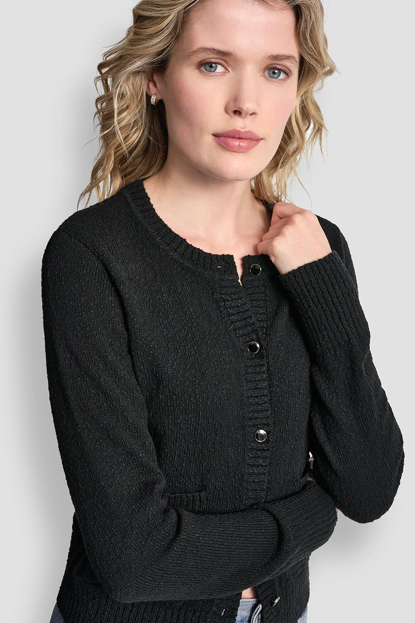 CREW NECK CARDIGAN WITH PATCH POCKETS Product Image