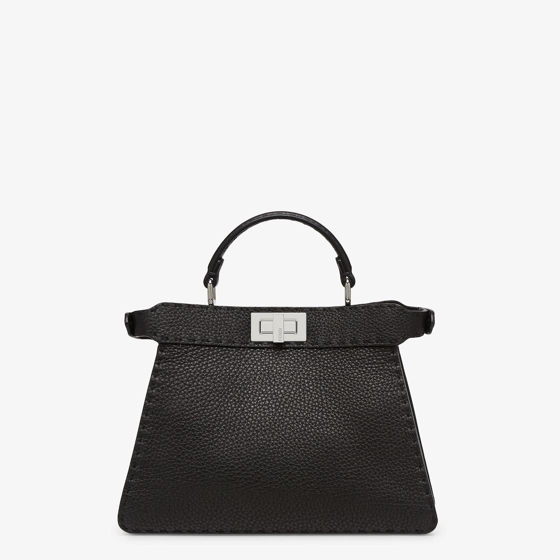 Peekaboo ISeeU SmallBlack Selleria bag with 1254 hand-sewn topstitches Product Image