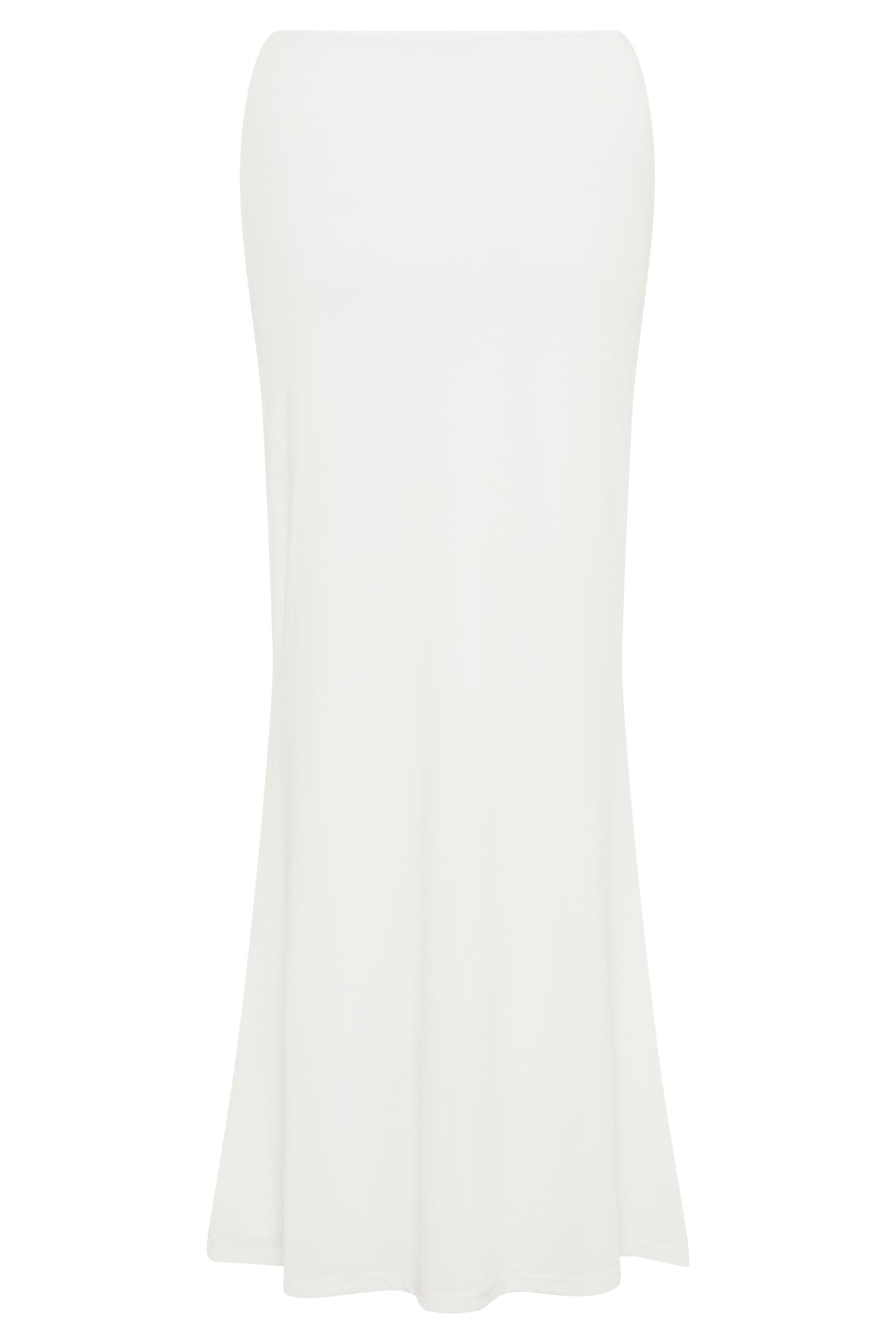 Bruna Slinky Fishtail Maxi Skirt - White Product Image