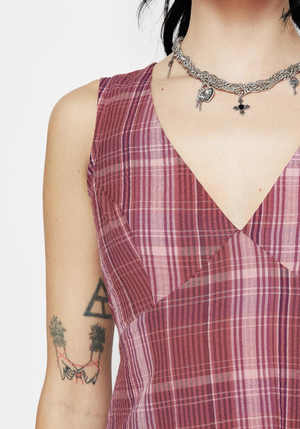 Zorina Cotton Check Midaxi Dress Product Image