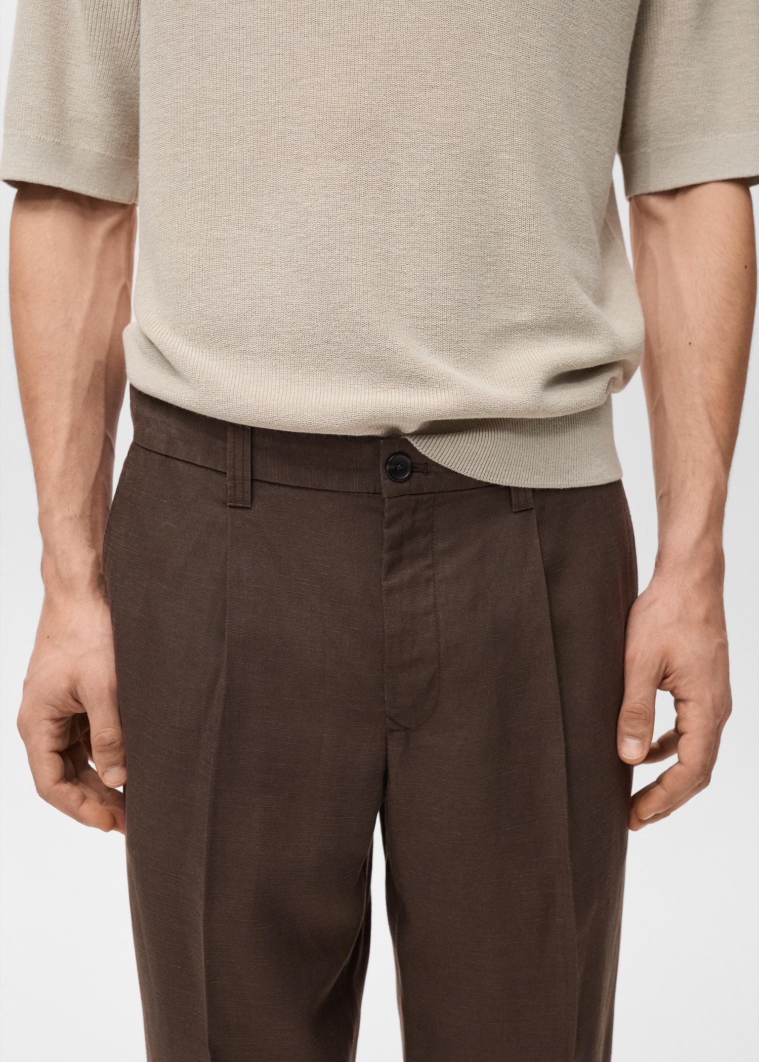 Slim fit linen pants - Men | MANGO USA Product Image