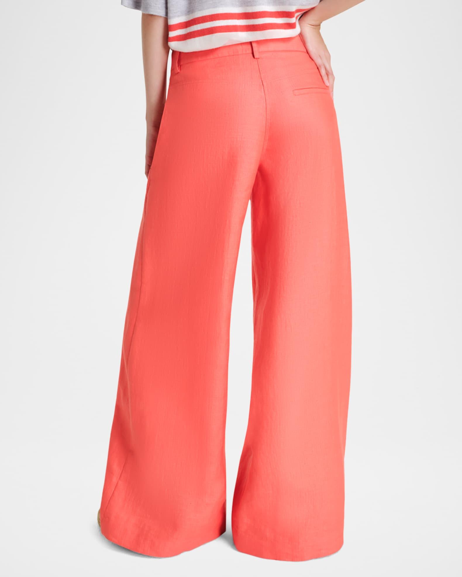 Dees Cotton Linen Wide-Leg Trousers Product Image