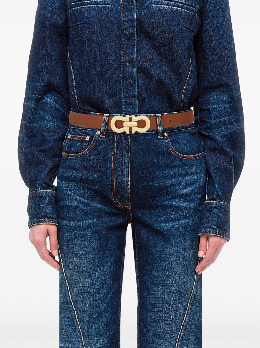 reversible Gancini leather belt Product Image