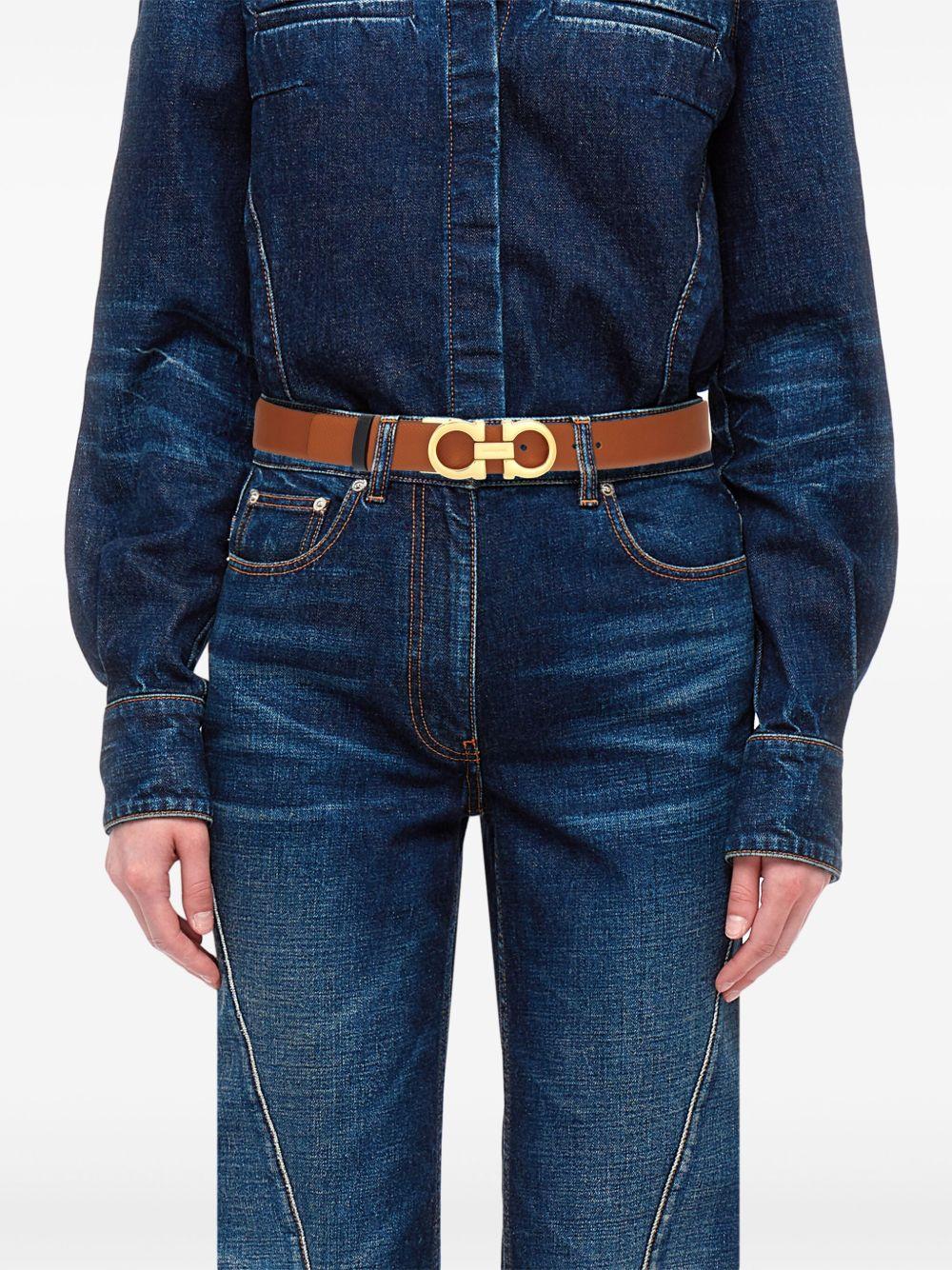 reversible Gancini leather belt Product Image