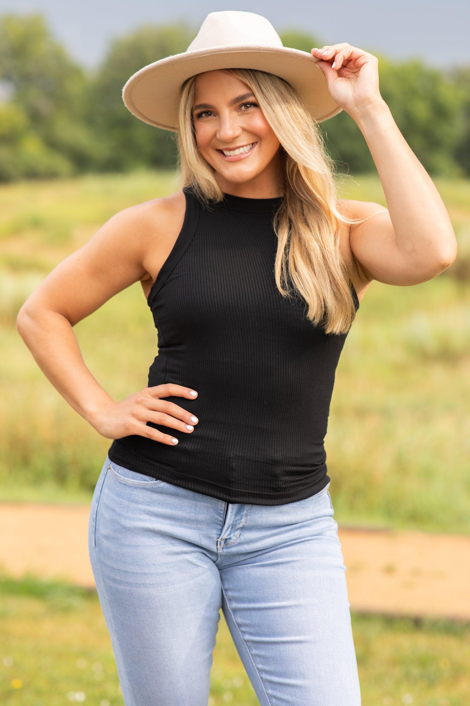 Ribbed Halter Knit Tank Top Product Image