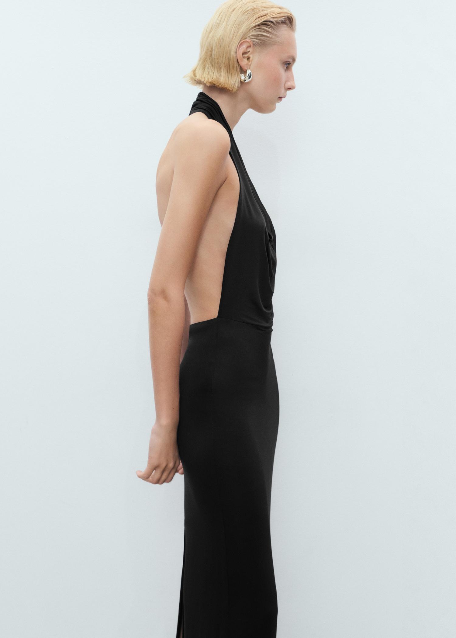 Draped open-back dress - Women | MANGO USA Product Image