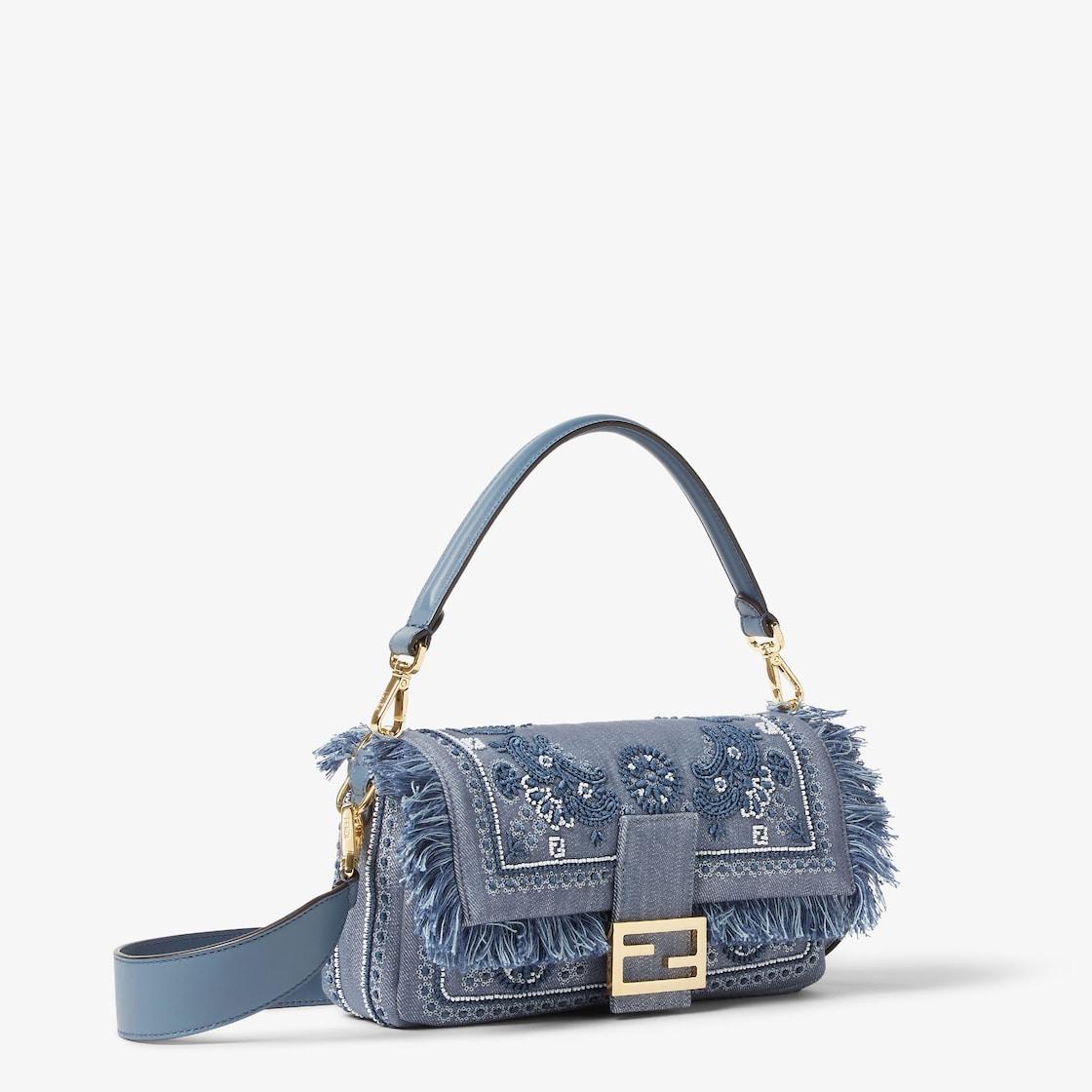 BaguetteDenim bag with Coral Bandana embroidery Product Image