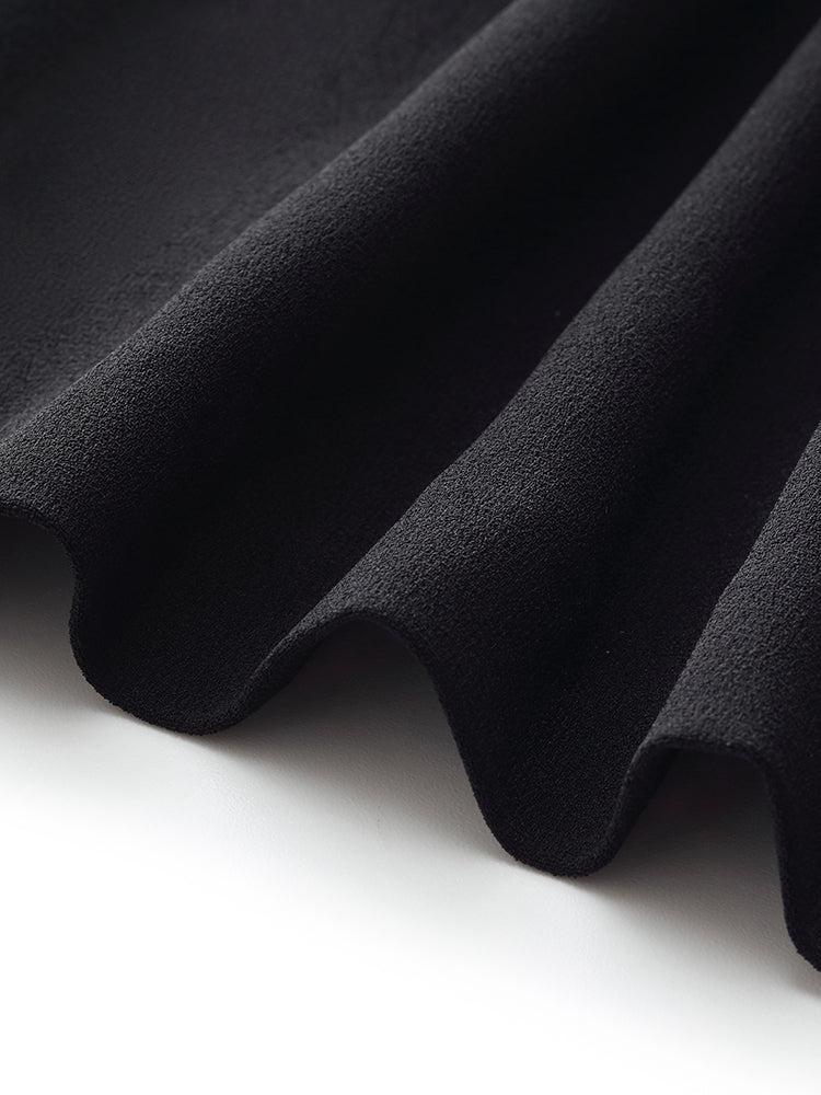 Triacetate Pleat Front Women Midi Dress With Belt And Scrunchie Product Image