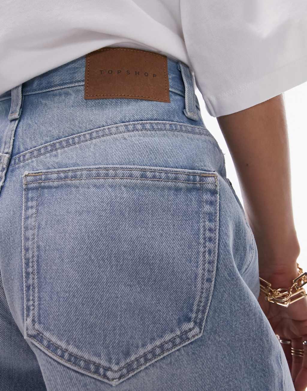 Topshop denim editor short in bleach Product Image