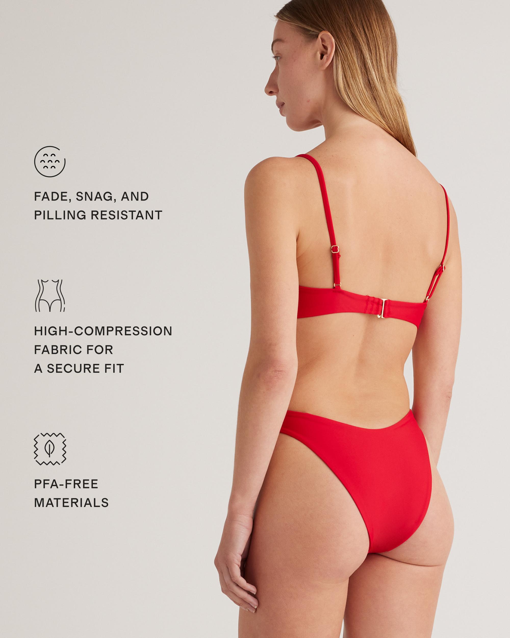 Quince | Women's Italian High-Leg Bikini Bottom 78% Recycled Polyamide, 22% Spandex Product Image