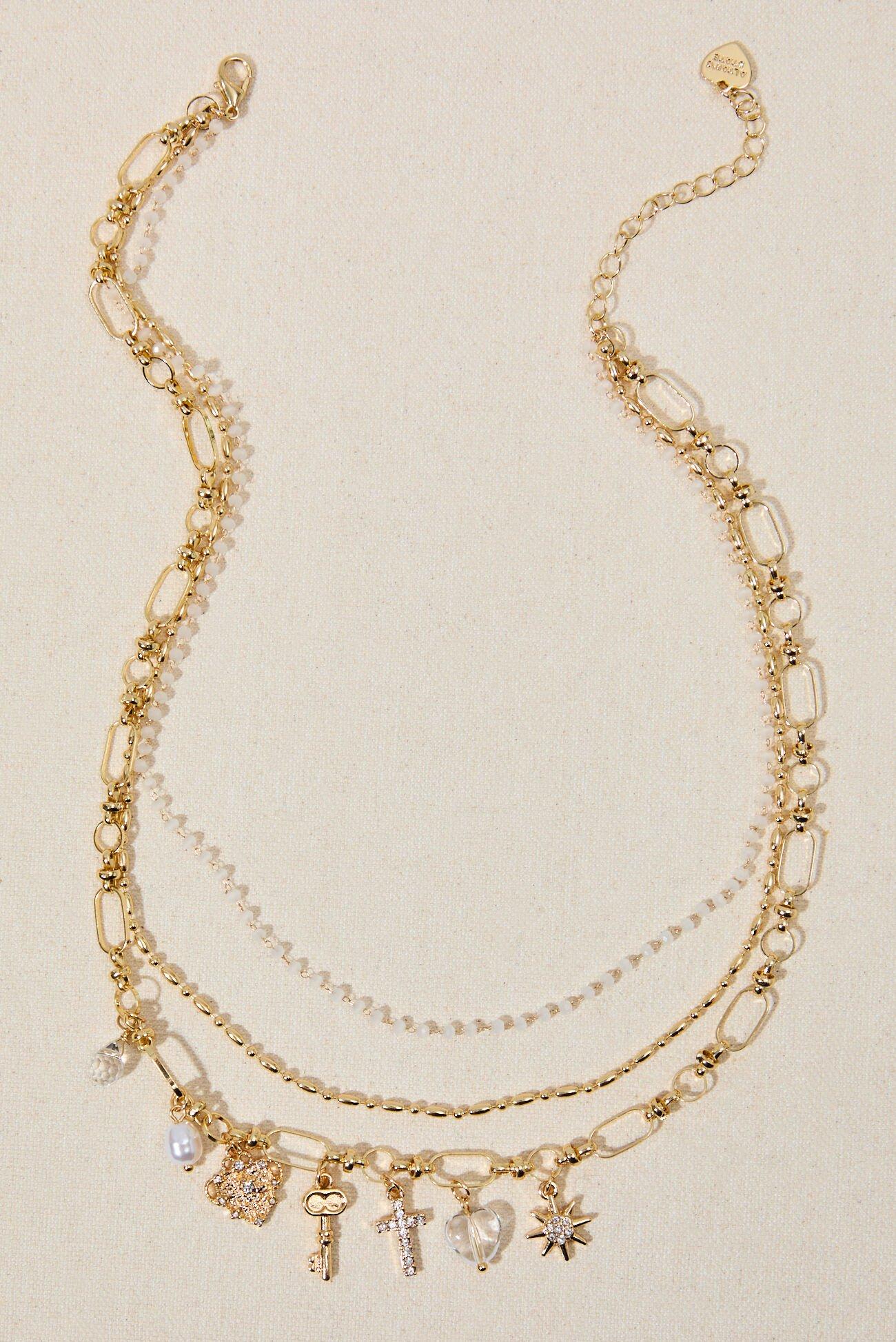 Layered Glitz Charm Necklace Product Image