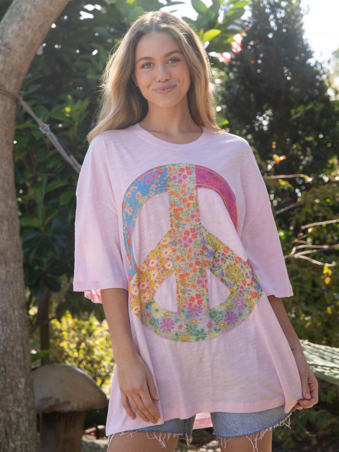 Oversized Cotton Applique Tee Product Image
