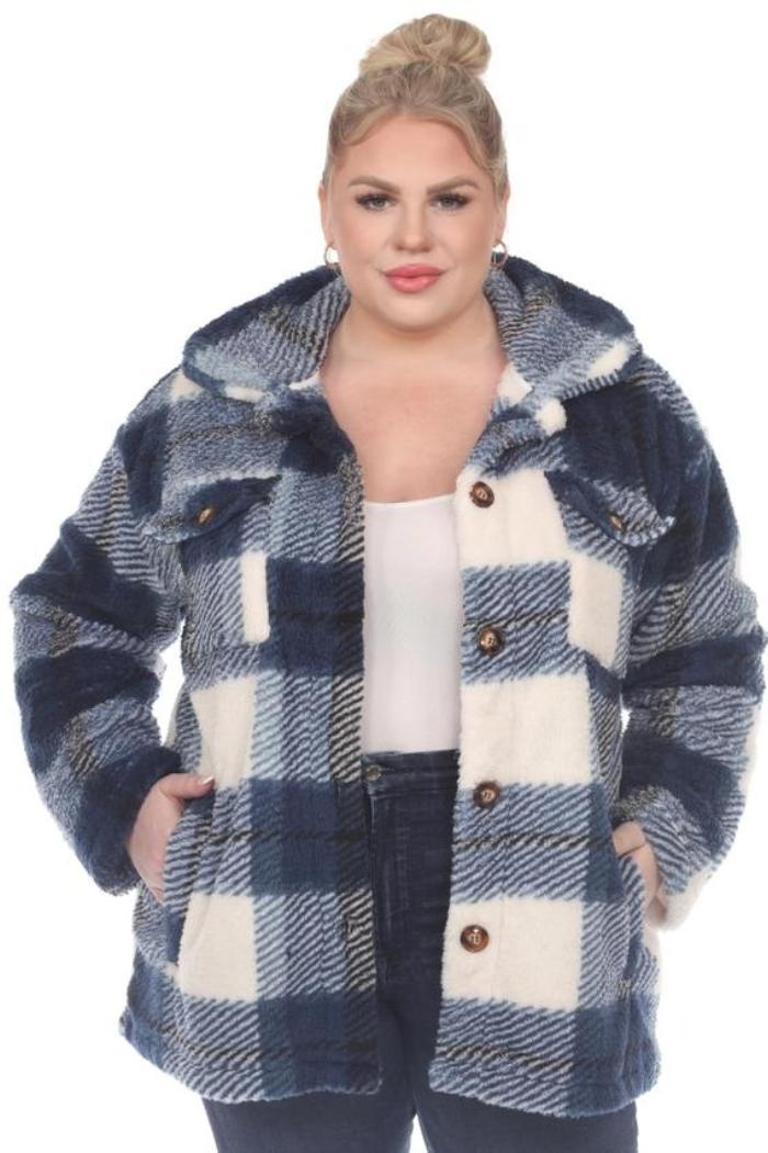 Plus Size Plaid Shacket Product Image