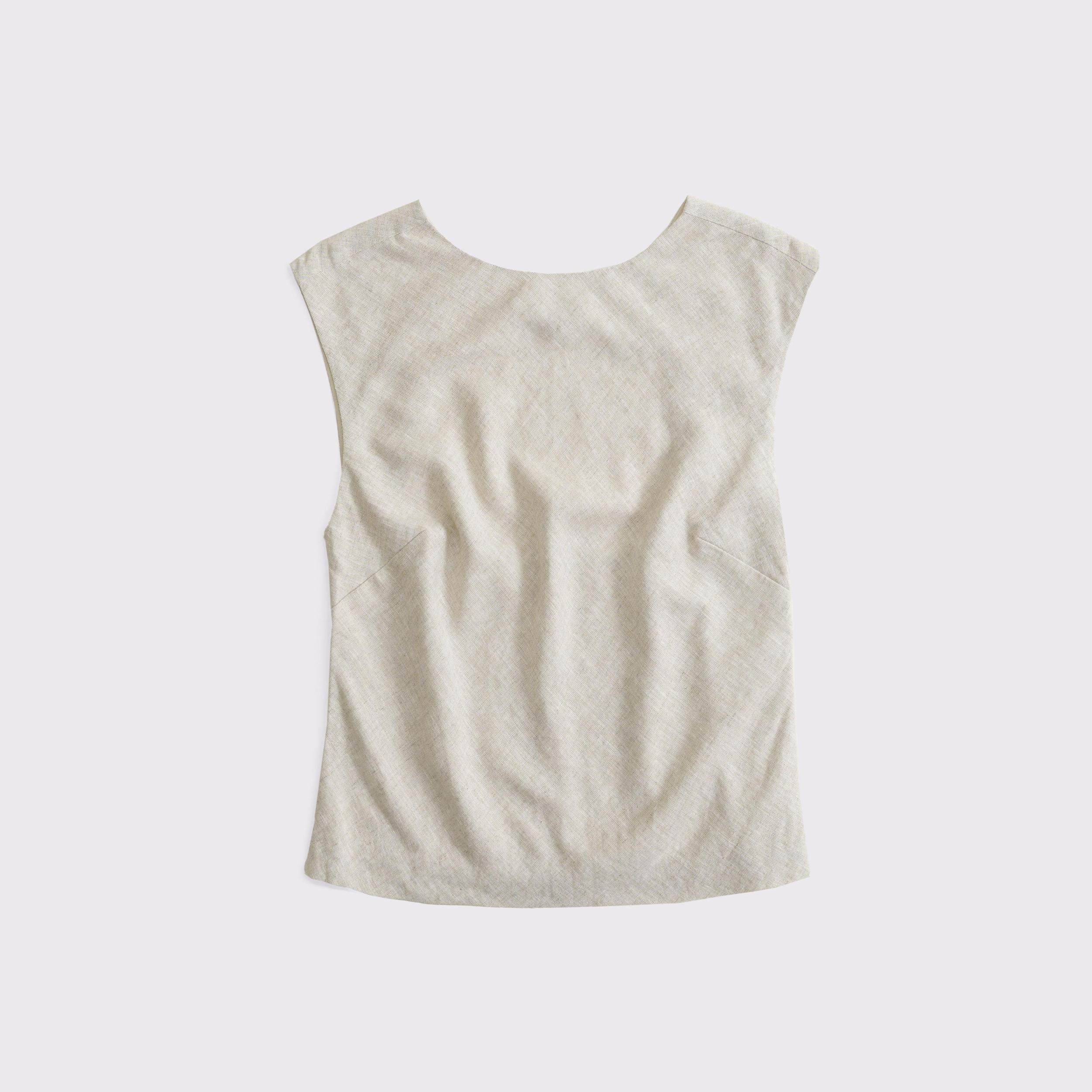 Linen-Blend Skimming Shell Top Product Image