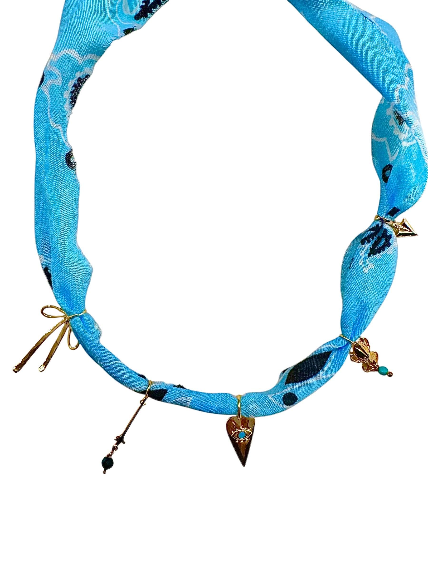 Light Blue Bandana Necklace Product Image