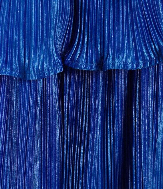 Lulus Plisse Fortuna Tiered Sweetheart Neckline Cut Out Long Dress Product Image