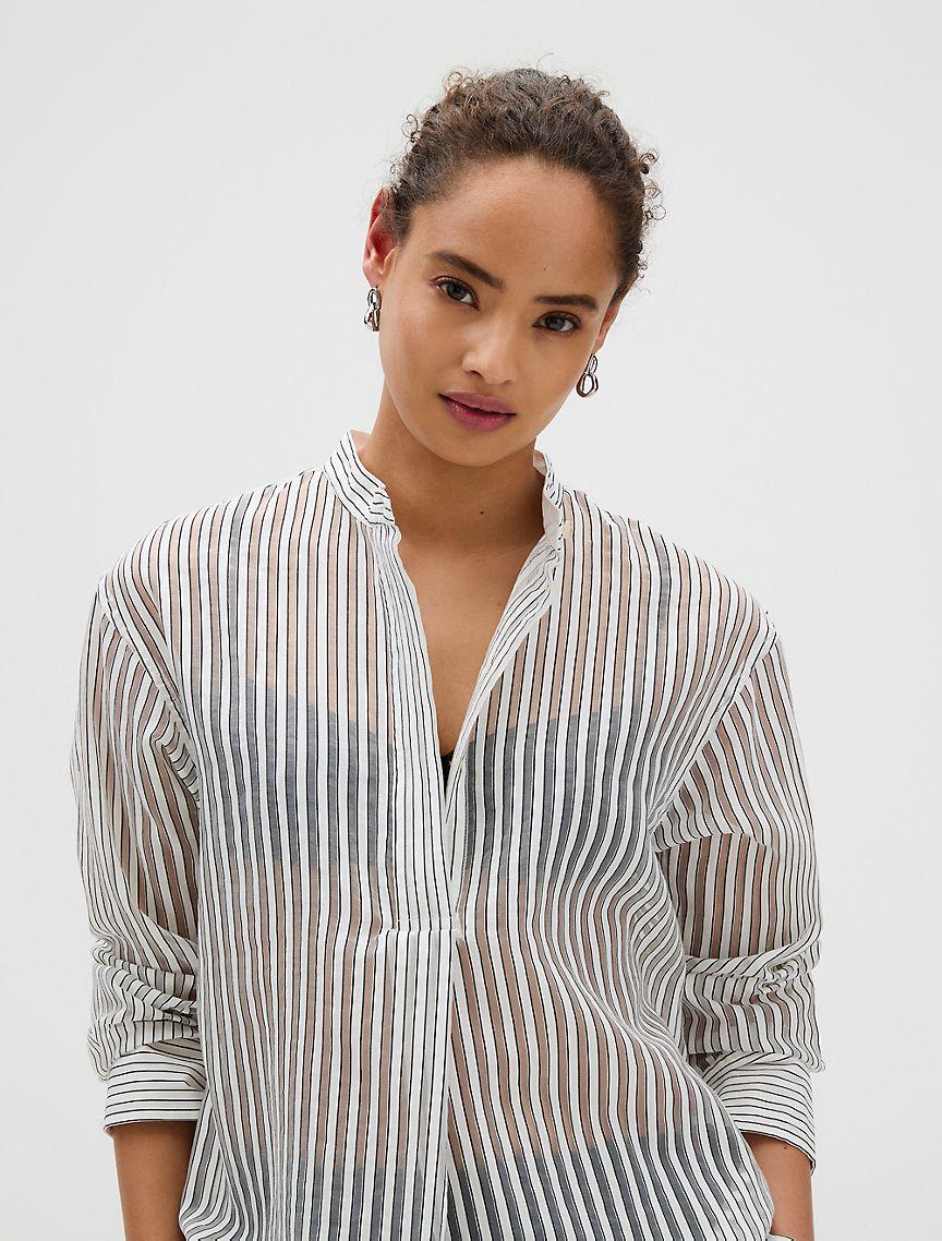 Jacquard Stripe Popover Shirt Product Image