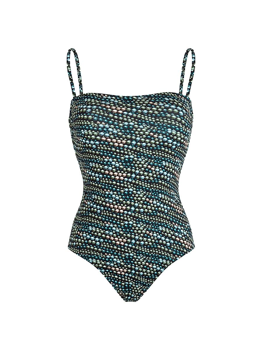Vilebrequin Women's Pearl Jersey Bustier One-Piece Swimsuit in Noir at Nordstrom, Size Small Product Image