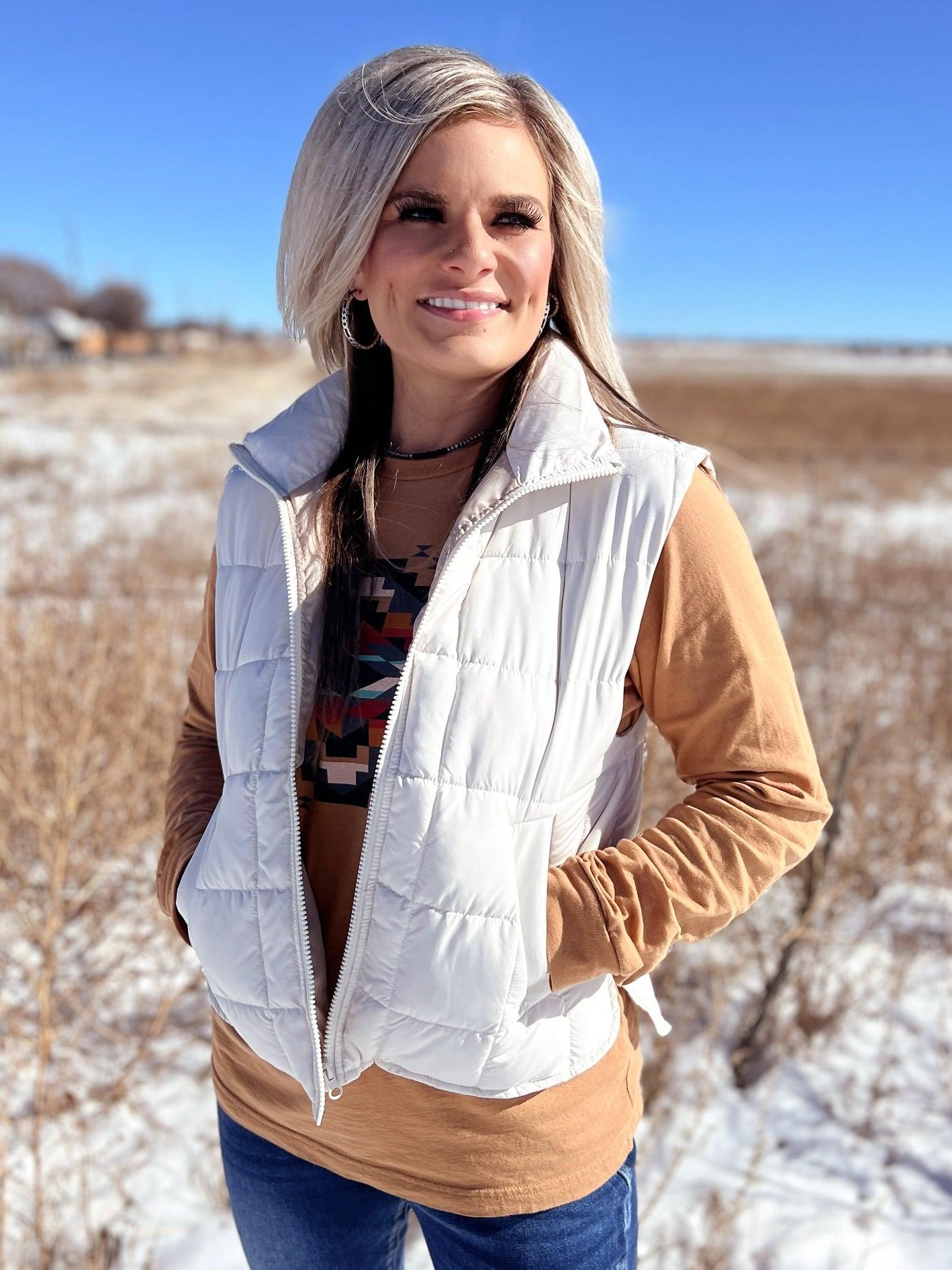 Solid Quilted Puff Zip Up Vest - 2 Colors* Product Image