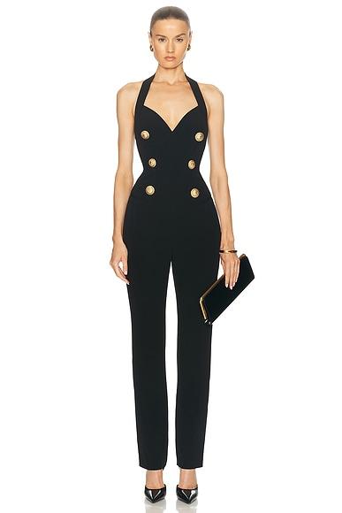 V-Neck Tailored Crepe Jumpsuit Product Image