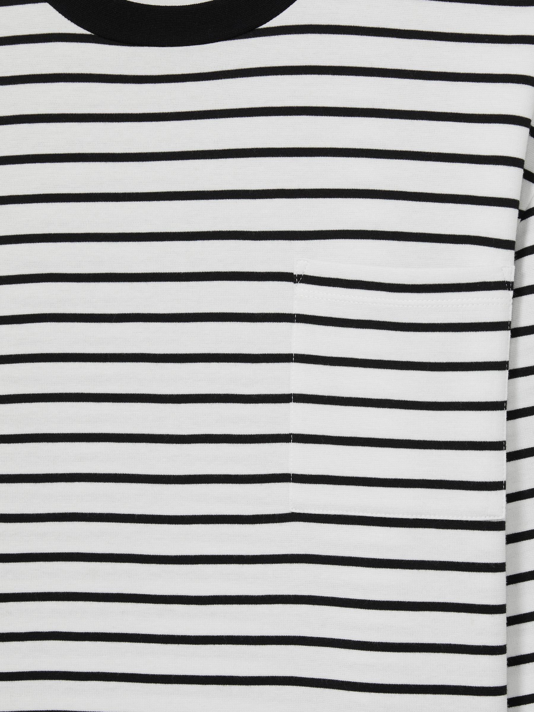 Breton-Stripe Long-Sleeve T-Shirt in White/Navy Product Image