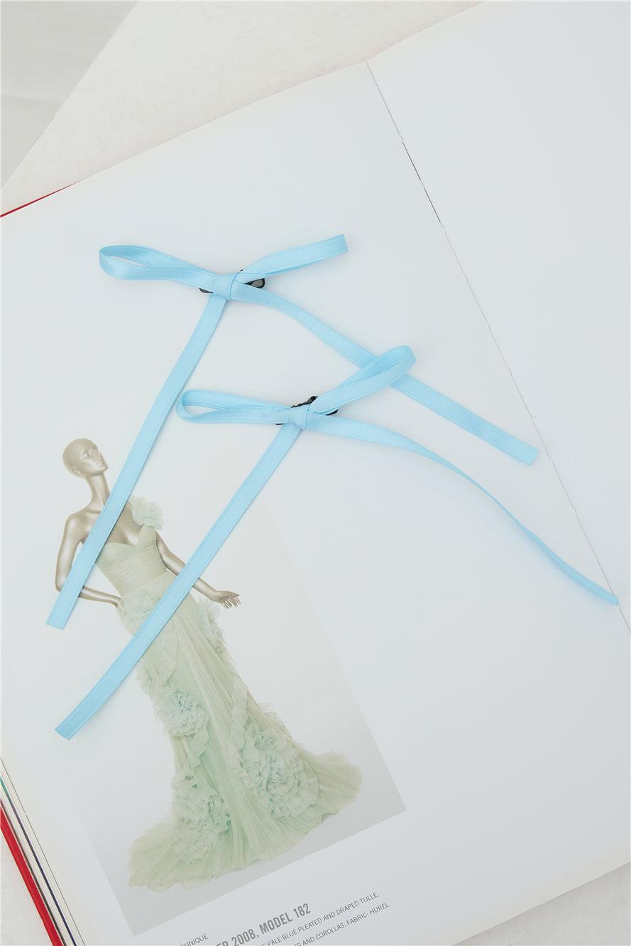 Flirty Bow Hair Clips Blue Product Image