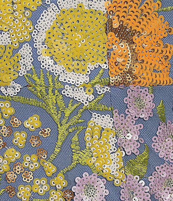 Dress the Population Sequin Floral V Neckline Sleeveless Mermaid Gown Product Image