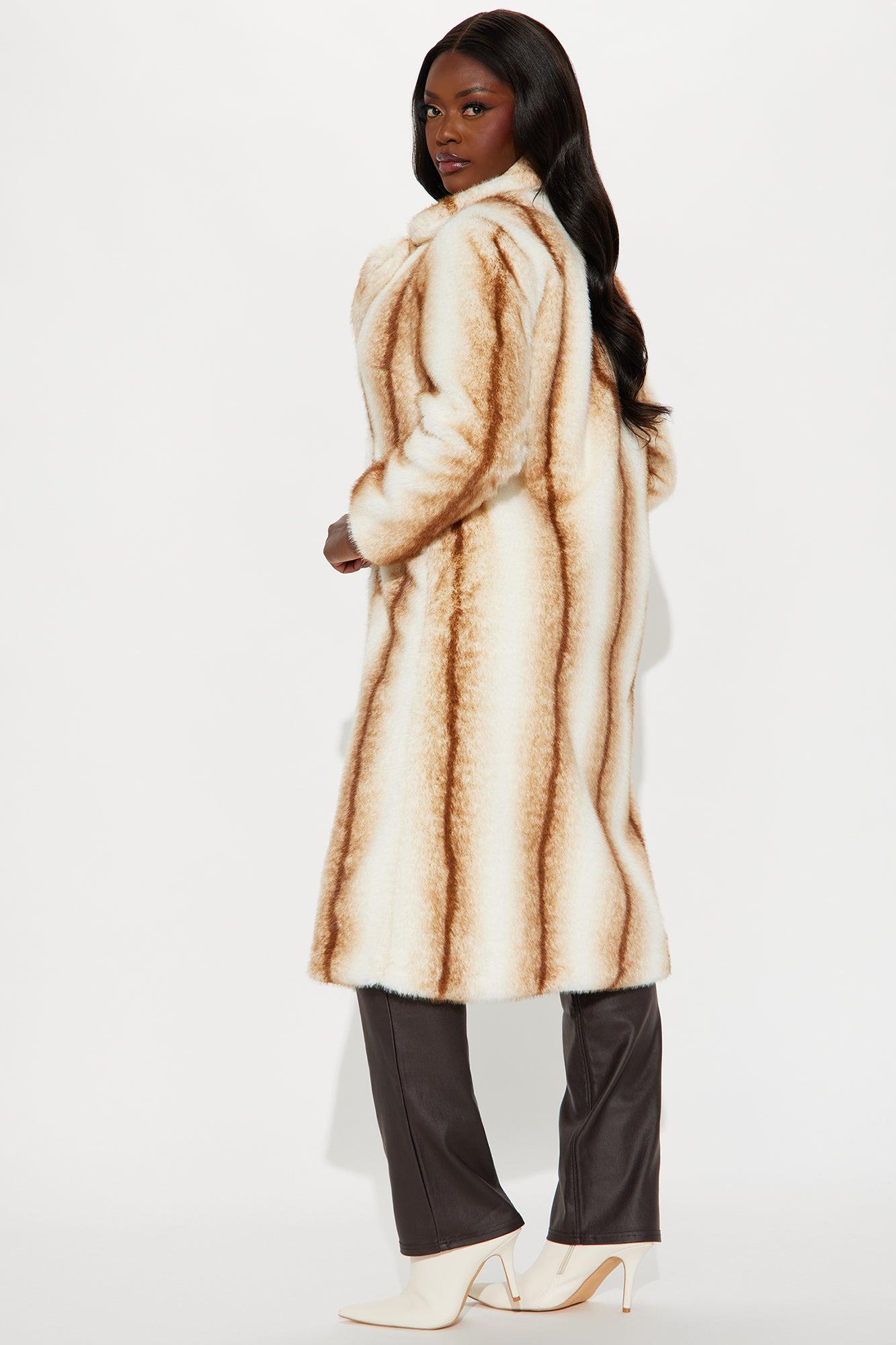 Aspen Ready Faux Fur Coat - White/combo Product Image